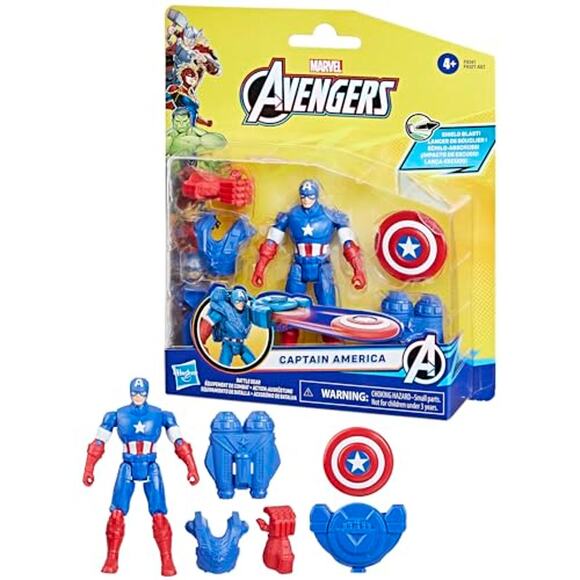 Hasbro Marvel Avengers Epic Hero Series Battle Gear 4 Captain America NWT - Picture 3 of 5